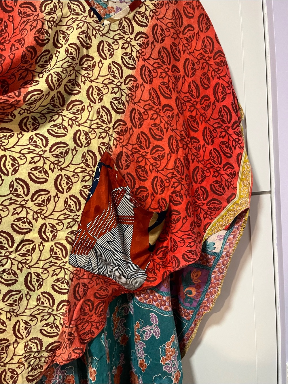 Kantha Bae Reversible Cotton Muu Muu Swim Coverup OS Silk Pockets - Picture 4 of 10
